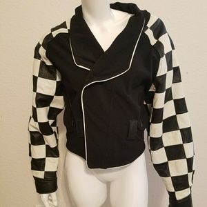 Vintage 1980's Drag Race Fan Leather jacket Sz L